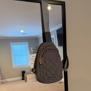 Gray Quilted Crossbody Bag